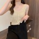 Knitted hollow sleeveless camisole women&#39;s summer 2024 new Korean style versatile slim outer cardigan top fashion