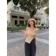 High-waisted open irregular one-shoulder temperament pullover blouse spring and fall new black long-sleeved bottoming knit sweater female