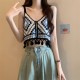 Bohemian ethnic wind hollow hook flower short section halter undershirt female summer new foreign-style ageing Slim tops