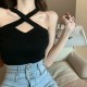 2024 summer new external wear beautiful back short section sling sexy strapless neck undershirt inside the sleeveless bottoming on the